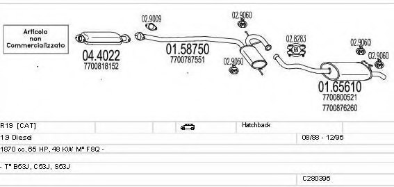 MTS C280396006384 Exhaust System